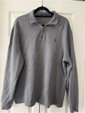 Polo Ralph Lauren Quarter Zip Pullover Men’s XL Gray Sweater Pony Logo